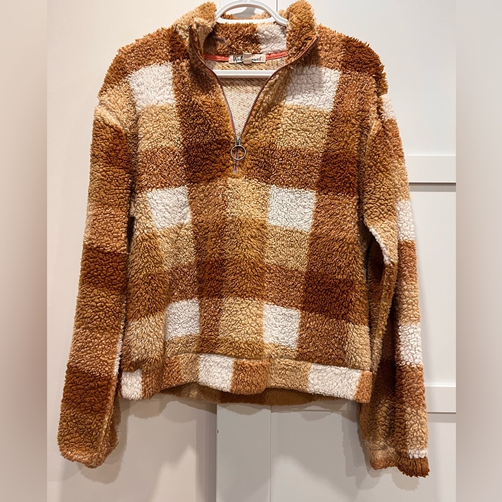 Wallflower Gingham Fleece Sweater